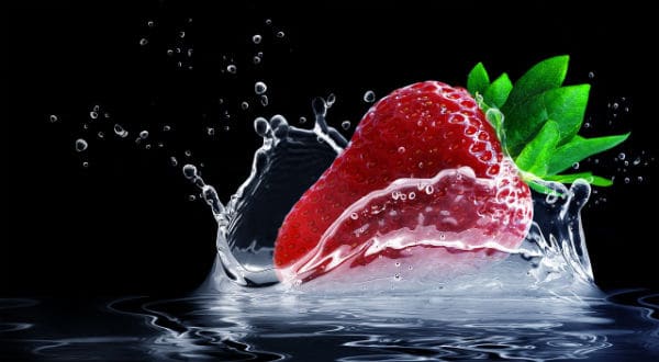 Jordbær i vand